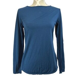 Cloudveil Long Sleeve Merino Wool Blend Base Layer Top Teal Womens Size Small
